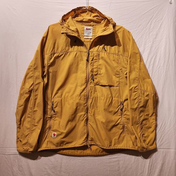 Fjällräven 'Fjallraven' Men's Sz L High Coast Wind Jacket Ochre Yellow Rain Coat - Picture 2 of 13